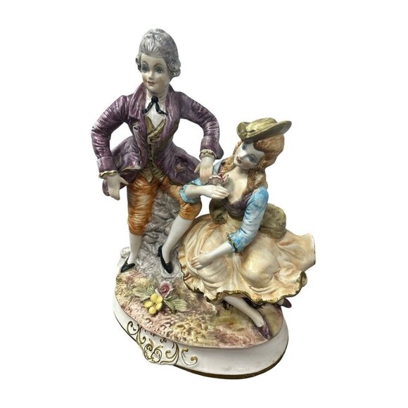 Capodimonte N Italian Porcelain Figurine Victorian Couple 60s-70s Era - Picture 3 of 16